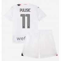 Fotbalové Dres AC Milan Christian Pulisic #11 Dětské Venkovní 2023-24 Krátký Rukáv (+ trenýrky)